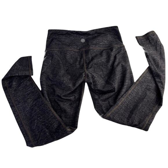Athleta Leggings Ankle Length  Black & Silver Shimmer Womens Size XXS - Picture 1 of 5